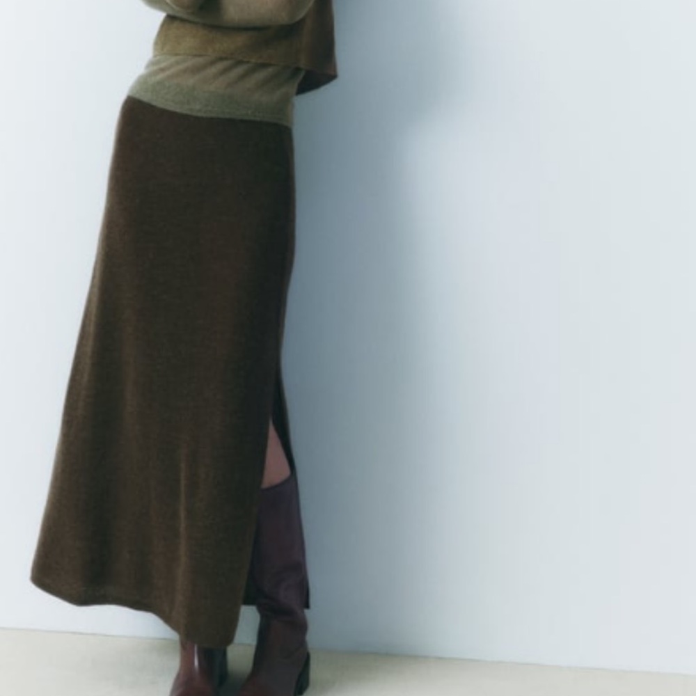 Zara Knit Midi Skirt